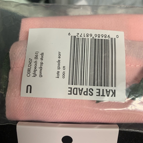 Kate Spade light Peach gumdrop stud earrings glass gum drop - Picture 5 of 9